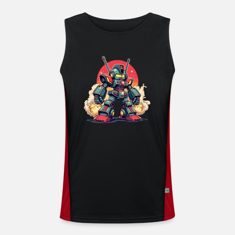 Roboter, Digitale Kunst Funktionelles Kontrast-Tank Top für Männer 
