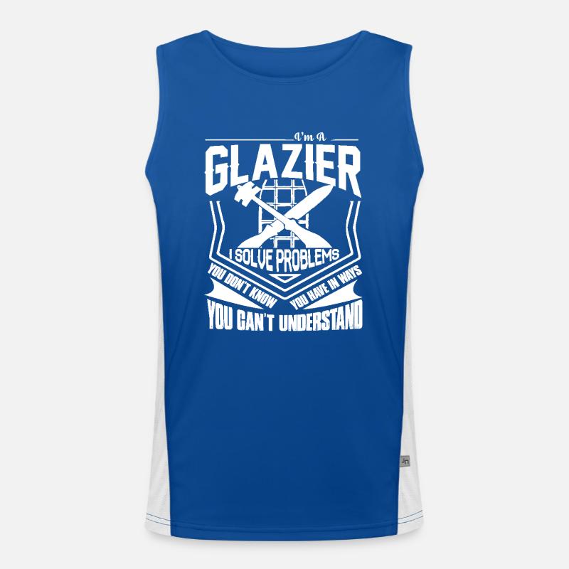 Glazier I Solve Problems Men's Functional Contrast Tank Top 