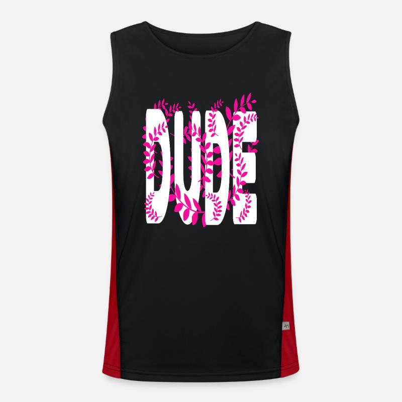 Hawaii style text Dude - Men's Functional Contrast Tank Top  - black/red
