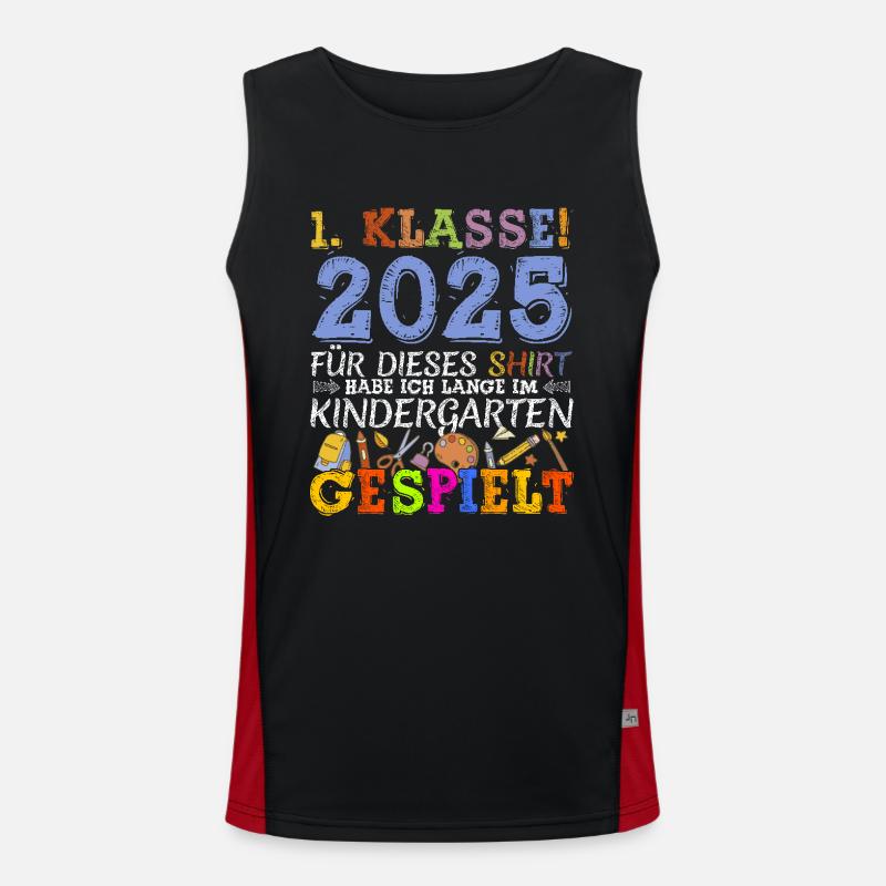 Schulkind 2025 Einschulung Erstklässler Funktionelles Kontrast-Tank Top für Männer 