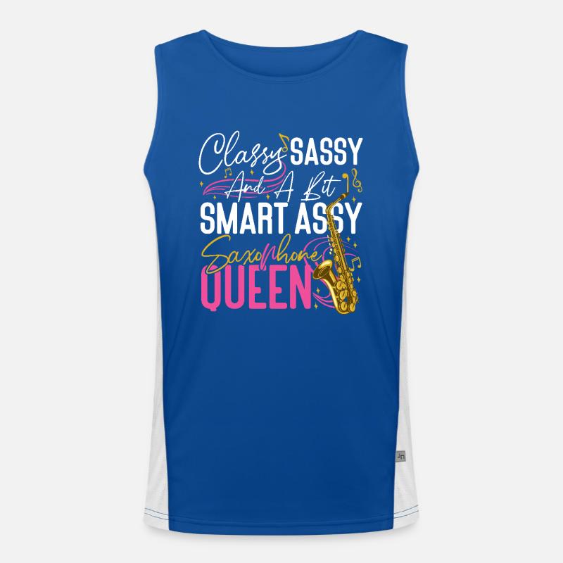 Saxophone Classy Sassy And A Bit Funktionelles Kontrast-Tank Top für Männer 