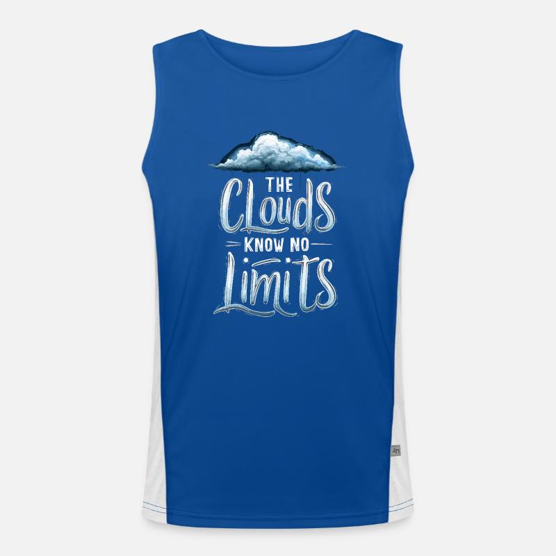 Cloudy view, Relaxing sky, Dreamy Men's Functional Contrast Tank Top 