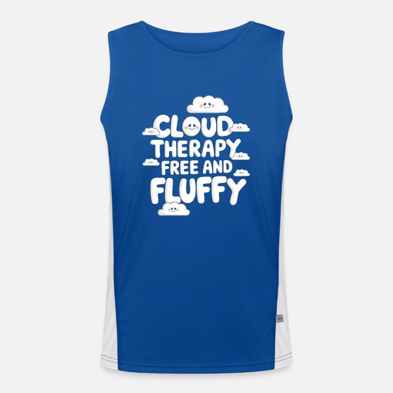 Cloudy view, Relaxing sky, Dreamy Men's Functional Contrast Tank Top 