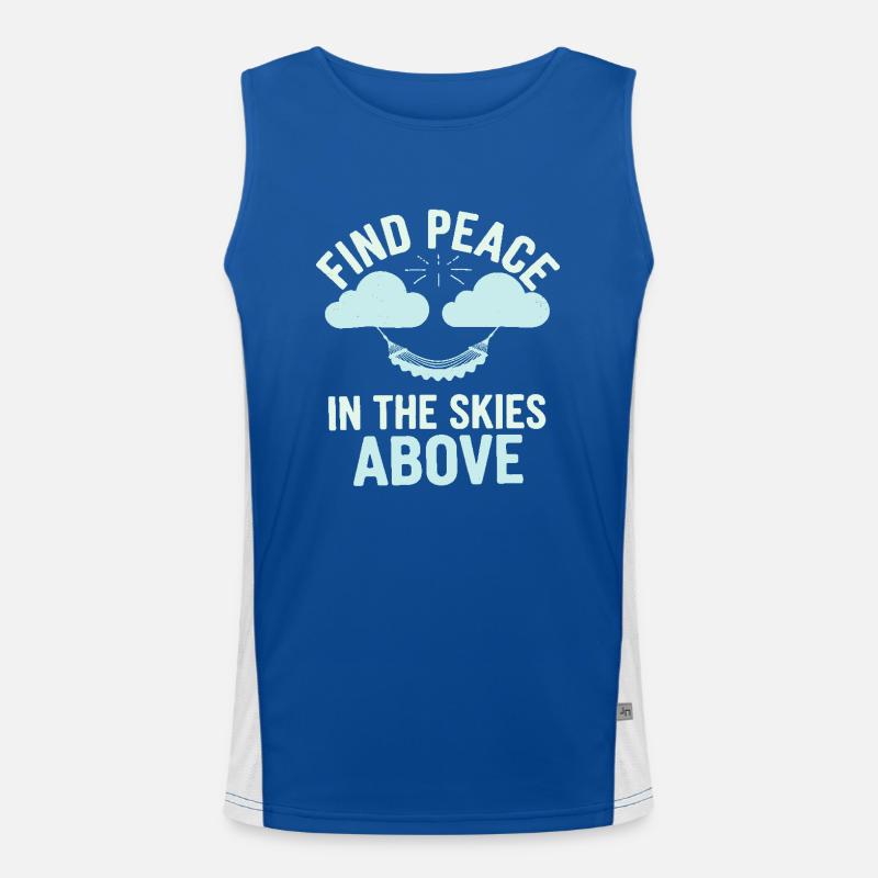 Cloudy view, Relaxing sky, Dreamy Men's Functional Contrast Tank Top 