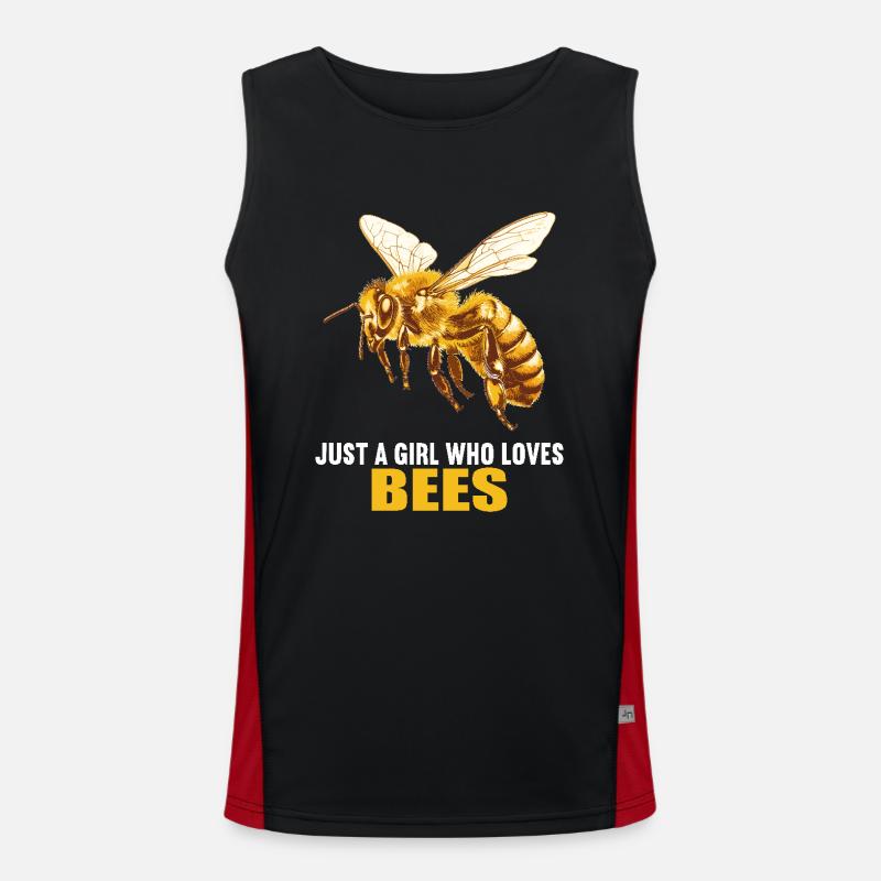 Bees Bee - Men's Functional Contrast Tank Top - black/red