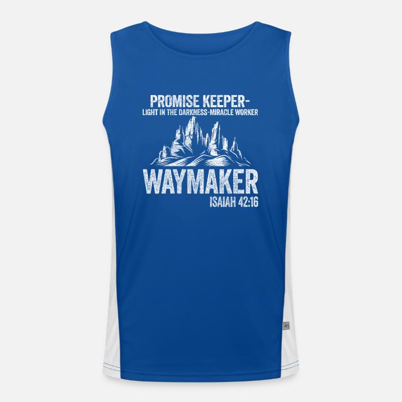 Wegweiser, Versprechenshüter, Wundertäter Funktionelles Kontrast-Tank Top für Männer 