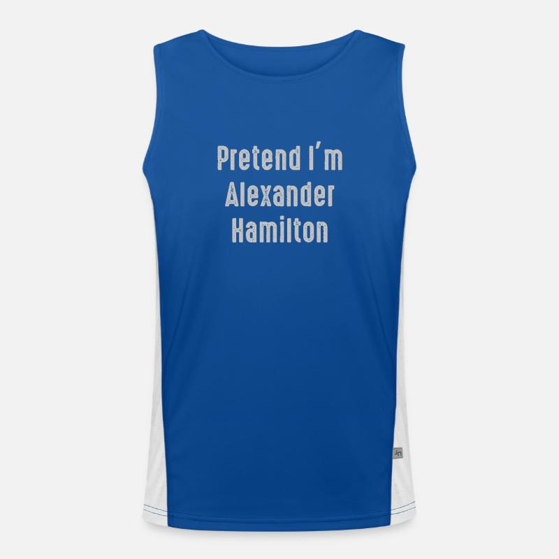 Pretend I'm Alexander Hamilton Easy Funny Costume Men's Functional Contrast Tank Top 