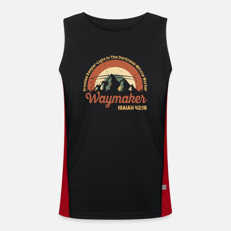 Wegweiser, Versprechenshüter, Wundertäter Funktionelles Kontrast-Tank Top für Männer 