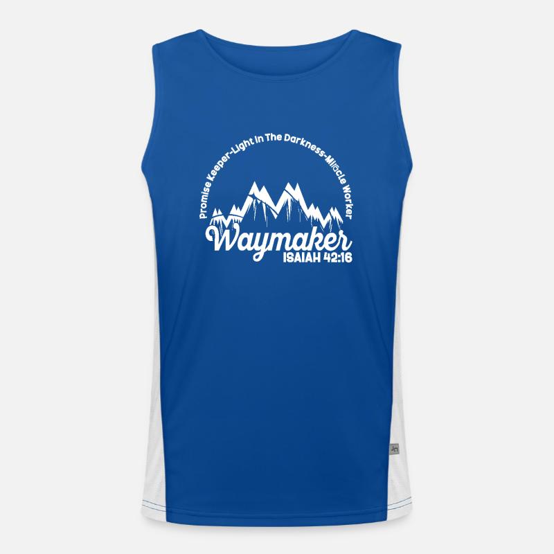 Wegweiser, Versprechenshüter, Wundertäter Funktionelles Kontrast-Tank Top für Männer 