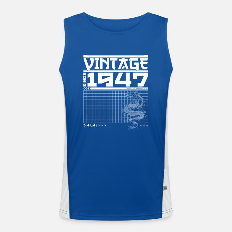 Dragon Legacy Since 1947 - 78. Geburtstag Samurai Funktionelles Kontrast-Tank Top für Männer 