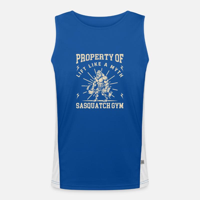 Eigentum von Sasquatch Gym Funktionelles Kontrast-Tank Top für Männer 