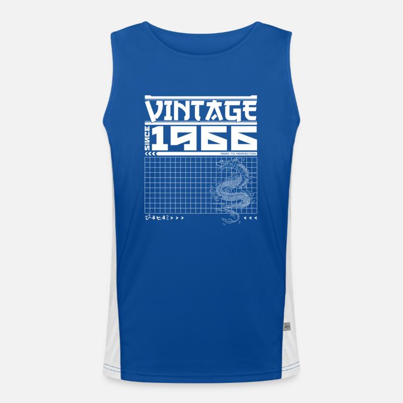 Samurai Power seit 1966 - 59. Geburtstag Drache Funktionelles Kontrast-Tank Top für Männer 