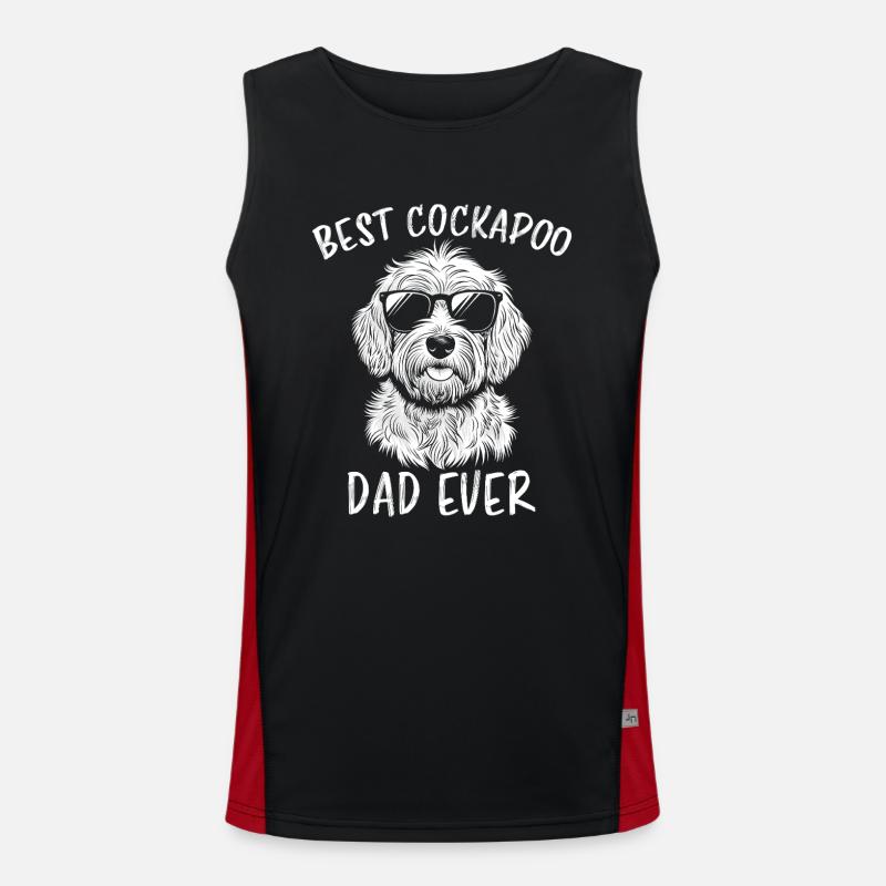 Cockapoo Saying Dad Funny Cockapoo Gift Men's Functional Contrast Tank Top 
