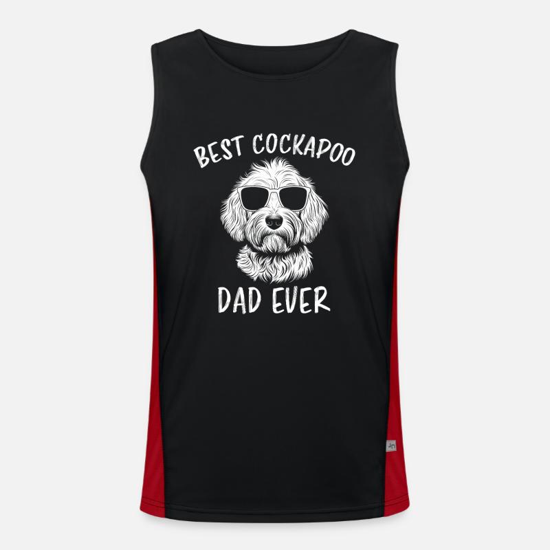 Cockapoo Saying Dad Funny Cockapoo Gift Men's Functional Contrast Tank Top 