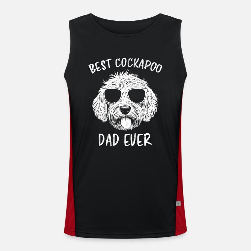 Cockapoo Saying Dad Funny Cockapoo Gift Men's Functional Contrast Tank Top 