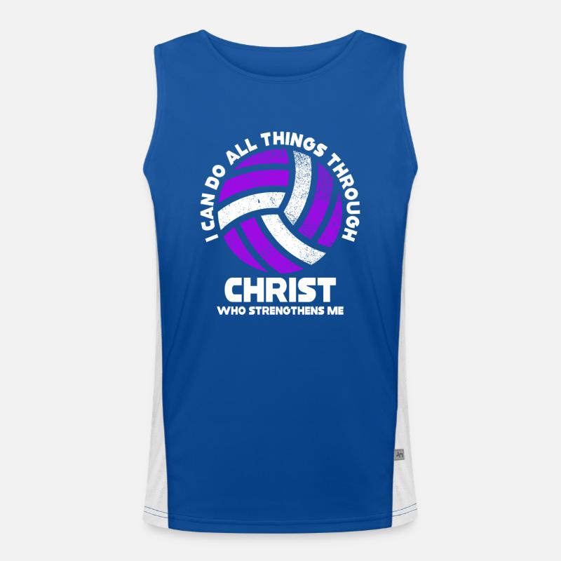 Mit Volleyball kann ich alles machen Funktionelles Kontrast-Tank Top für Männer 