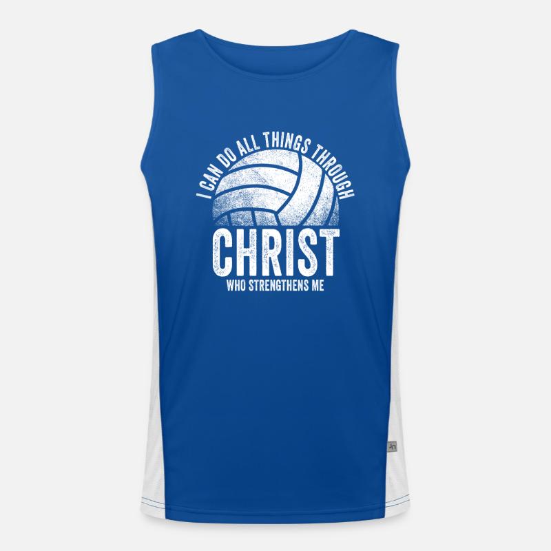 Mit Volleyball kann ich alles machen Funktionelles Kontrast-Tank Top für Männer 