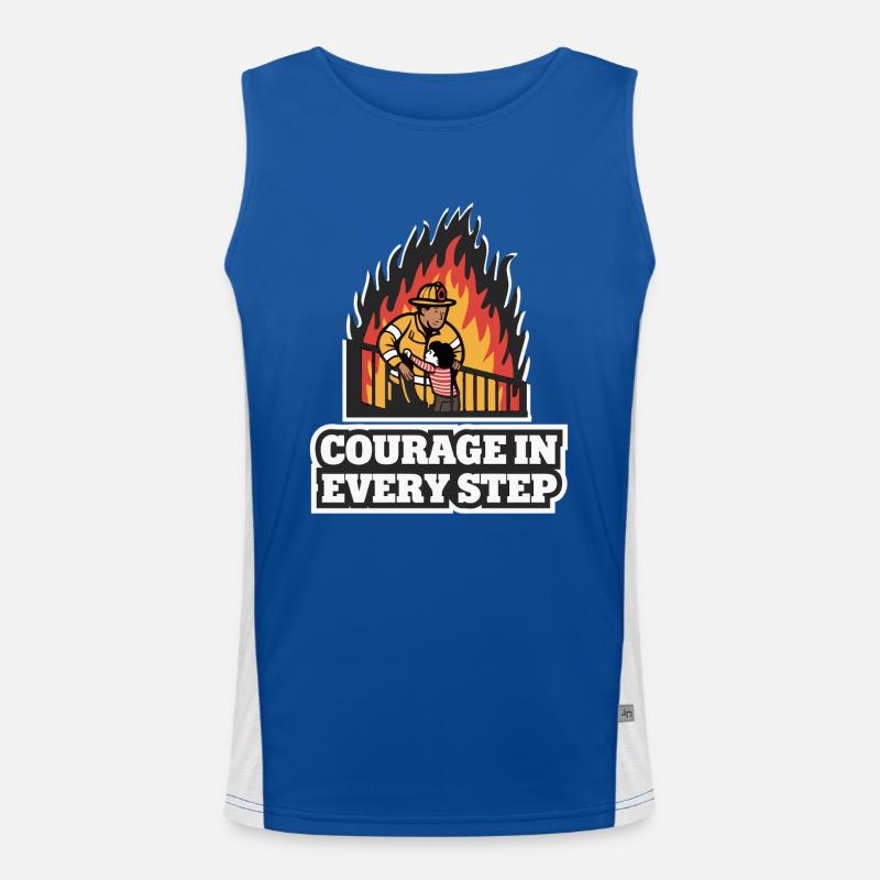 FIREFIGHTERS RESCUING PEOPLE Men's Functional Contrast Tank Top 