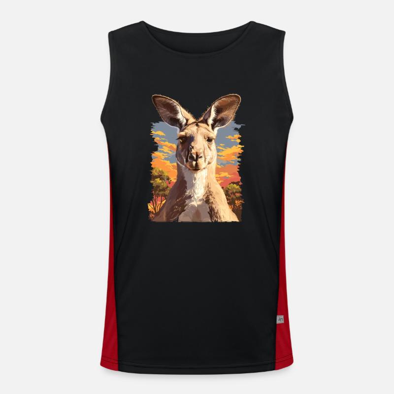Kangaroos Kangaroo - Men's Functional Contrast Tank Top  - black/red
