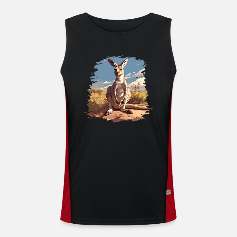 Kängurus Känguru Funktionelles Kontrast-Tank Top für Männer 