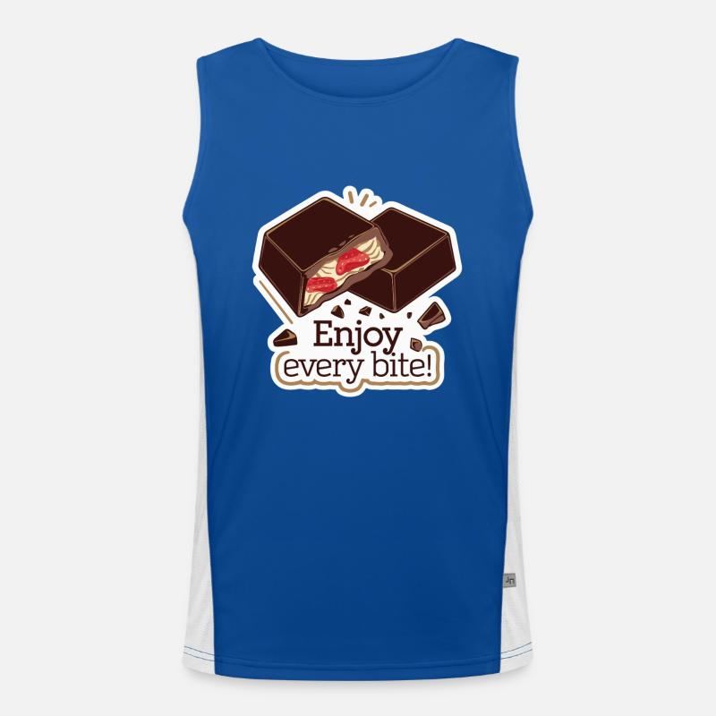 CHOCOLATE BAR ENJOY EVERY BITE Men's Functional Contrast Tank Top 