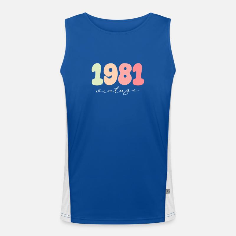 Geburtstag Geburtsjahr 1981 Funktionelles Kontrast-Tank Top für Männer 