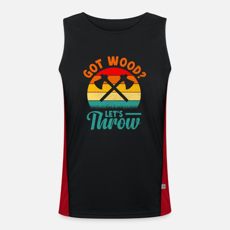 Got Wood Let's Throw Axt Werfen Beilwerfer Funktionelles Kontrast-Tank Top für Männer 