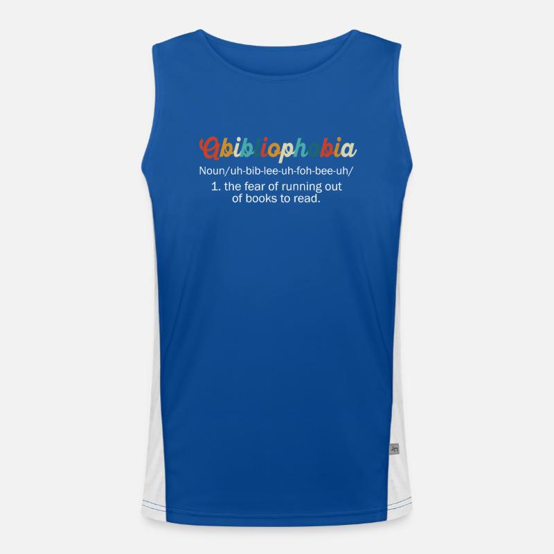 Abibliophobie Bücherwurm Lesebücher Funktionelles Kontrast-Tank Top für Männer 