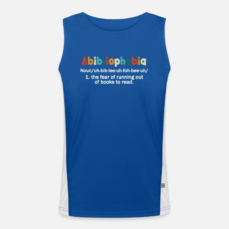 Abibliophobia Bookworm Reading Books Men's Functional Contrast Tank Top 