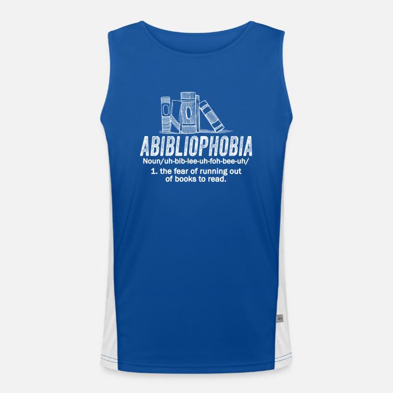 Abibliophobie Bücherwurm Lesebücher Funktionelles Kontrast-Tank Top für Männer 