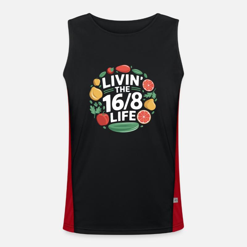 Intermittent fasting Intermittent fasting - Men's Functional Contrast Tank Top  - black/red