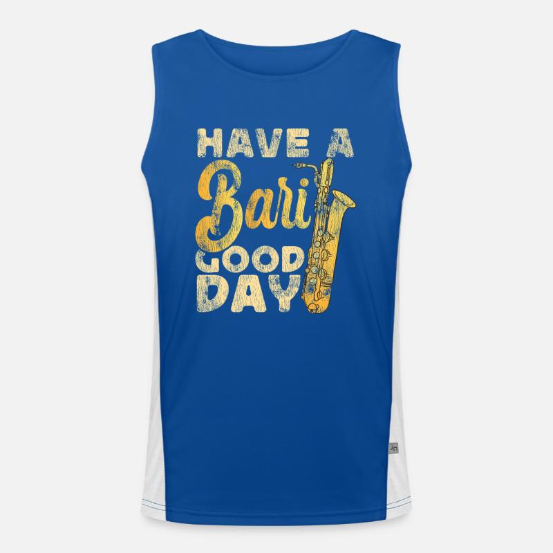 Saxophone Pun Have A Bari Good Day Débardeur respirant contrasté Homme 