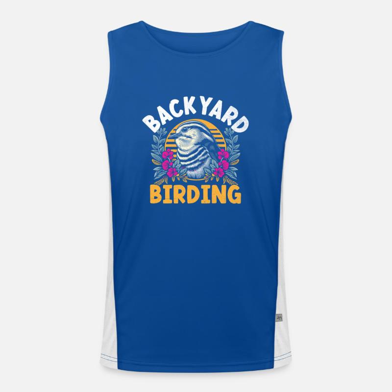 Backyard Birding Watching Birdwatching Birder Men's Functional Contrast Tank Top 