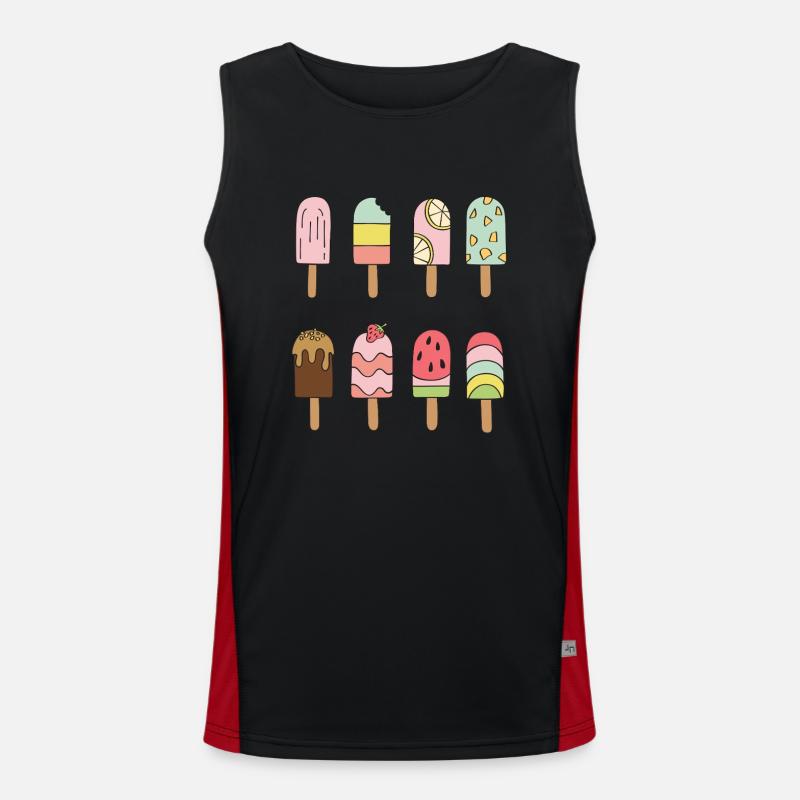 Eiscreme Outfit Softeis Karneval Kostüm Eis Funktionelles Kontrast-Tank Top für Männer 