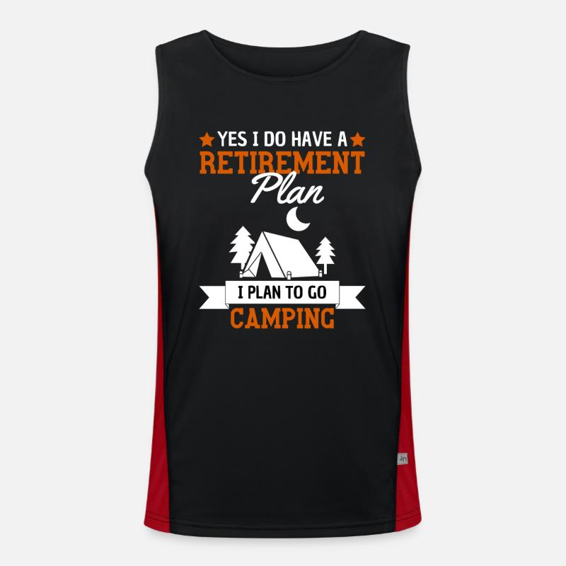 Camping Retirement Plan Pensioners Camping - Men's Functional Contrast Tank Top  - black/red