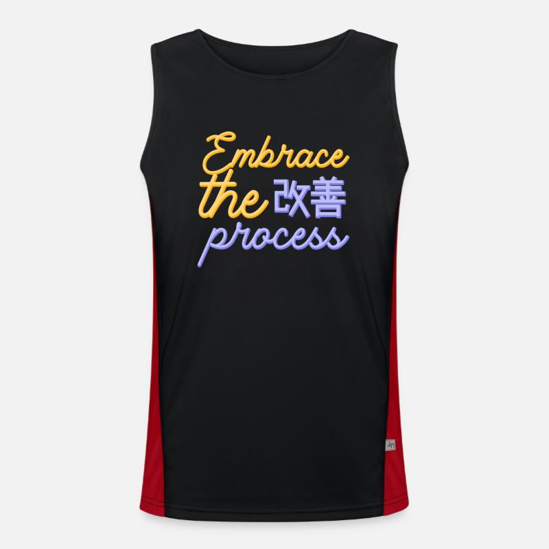 Japanese Kaizen Embrace The Process Men's Functional Contrast Tank Top 