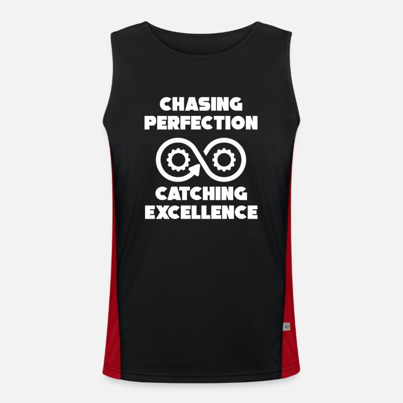 Kaizen Mindset Chasing Perfection - Men's Functional Contrast Tank Top  - black/red