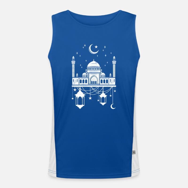Moschee mit Halbmond Funktionelles Kontrast-Tank Top für Männer 