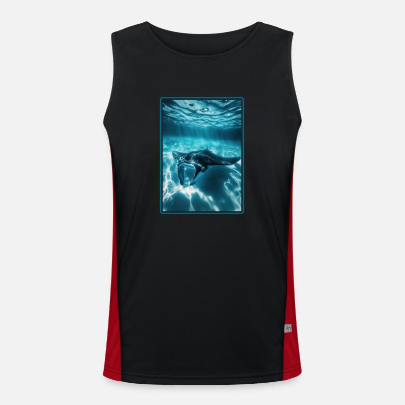 Manta Rays Manta Rays - Men's Functional Contrast Tank Top - black/red
