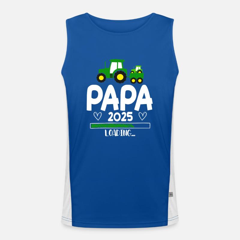 Papa 2025 Traktor Werdender Papa Funktionelles Kontrast-Tank Top für Männer 