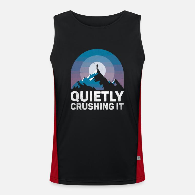 Quietly Crushing It Sayings For Introverts Men's Functional Contrast Tank Top 