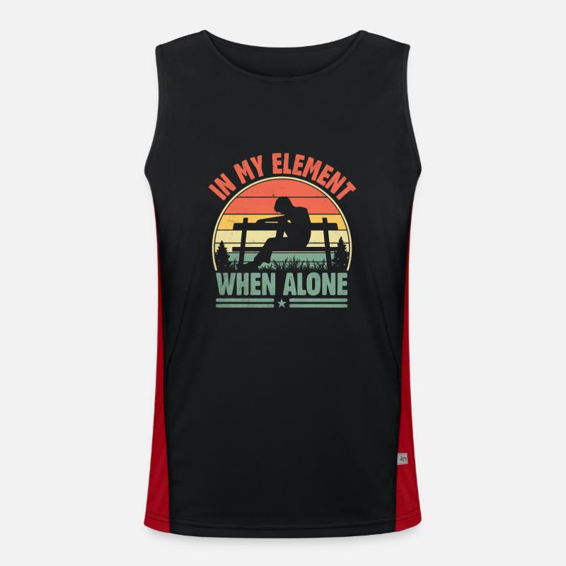 In My Element When Alone Sayings For Introverts Men's Functional Contrast Tank Top 