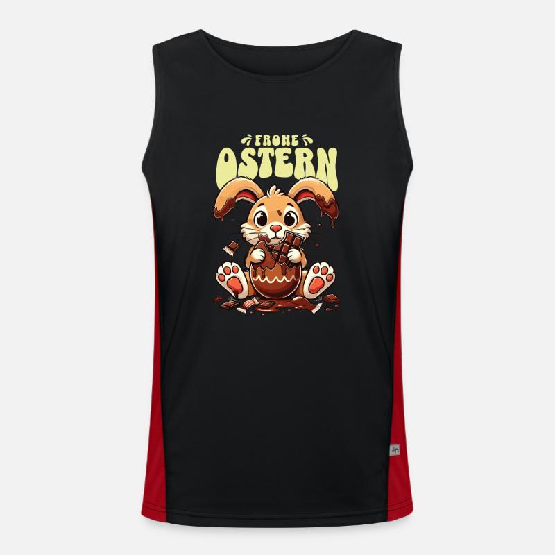 Enjoy Easter Bunny Chocolate - Men's Functional Contrast Tank Top  - black/red