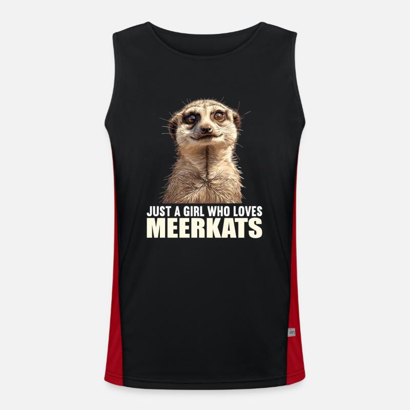 Meerkat Erdmännchen - Men's Functional Contrast Tank Top  - black/red