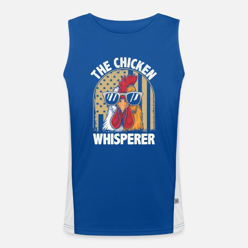Funny chicken whisperer design Men's Functional Contrast Tank Top 