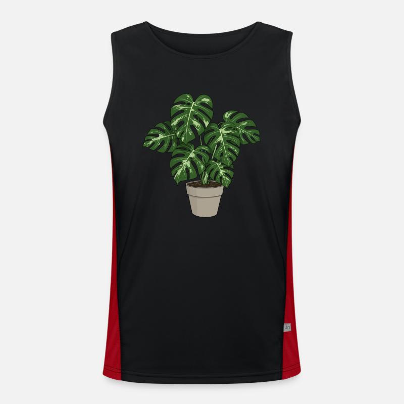 Colorful Monstera Men's Functional Contrast Tank Top 