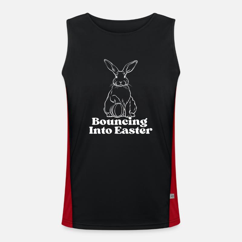 Bouncing into Easter - Men's Functional Contrast Tank Top  - black/red