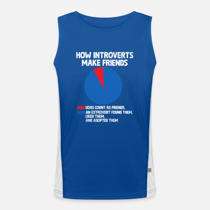 How Introverts Make Friends Sayings For Introverts Men's Functional Contrast Tank Top 