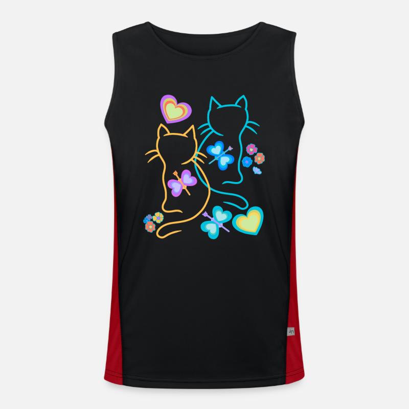 Cat Cats Kitten Men's Functional Contrast Tank Top 