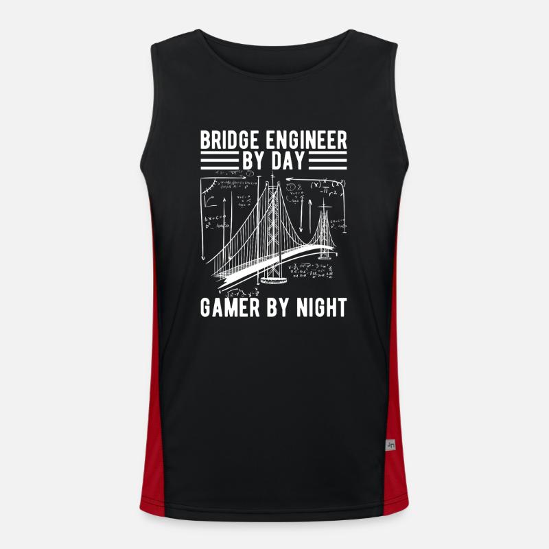 Bridge Engineer Bridge Construction - Men's Functional Contrast Tank Top  - black/red